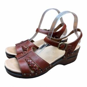 Dansko Leather Sandals Buckle Close Open Toe Womens Size 10.5-11  Boho Resort